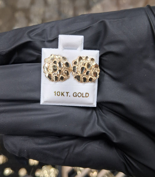 10k Gold Nugget Earrings(M)