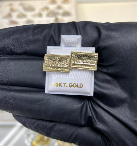 10k Last Supper Rectangular Earring