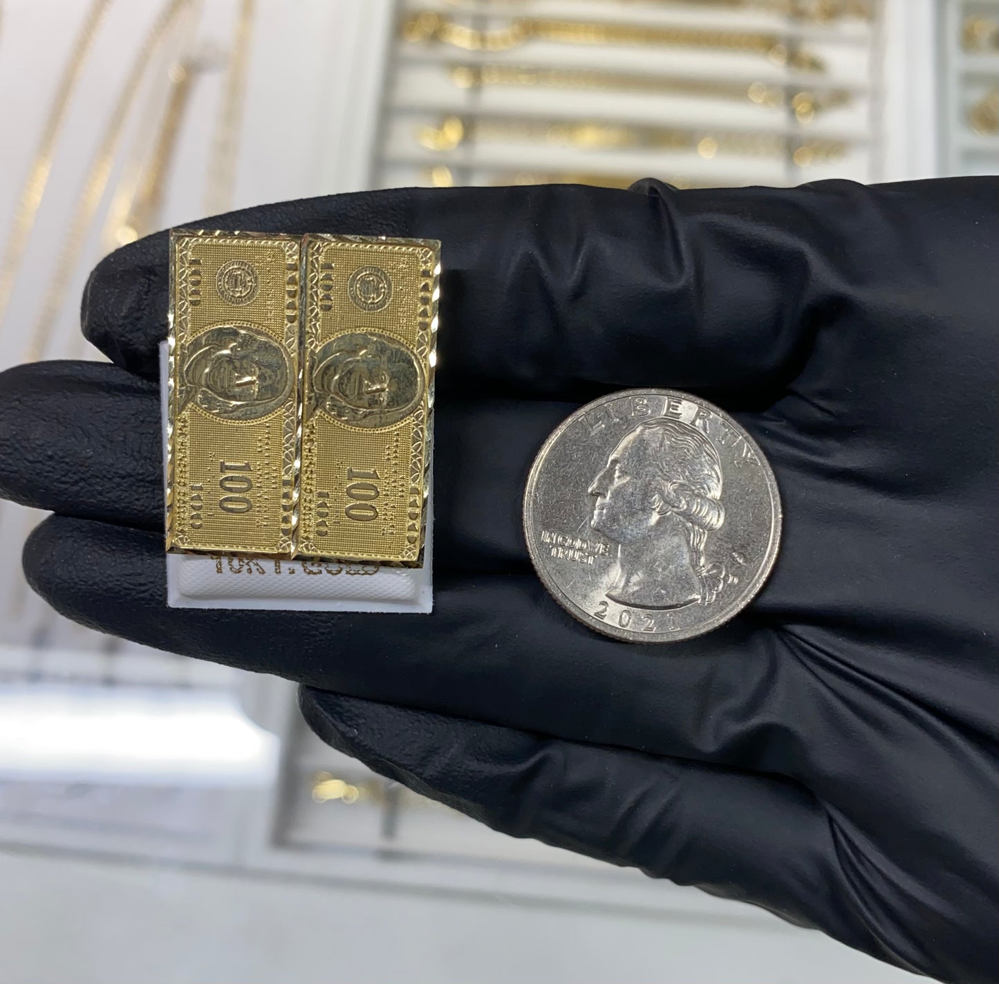 10k “$100 Bill” Earrings