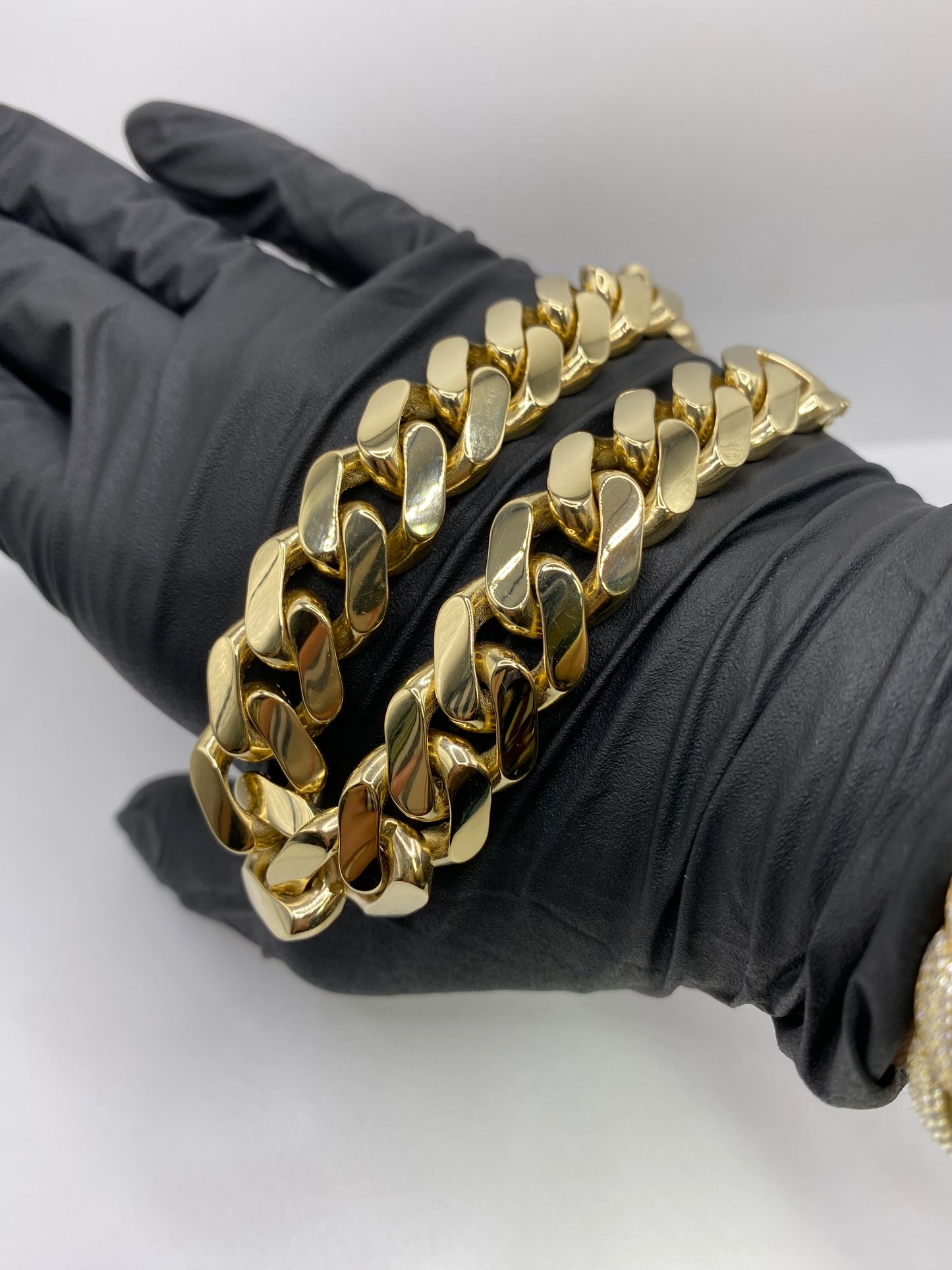 14k 15.5mm Monaco Cuban Bracelet