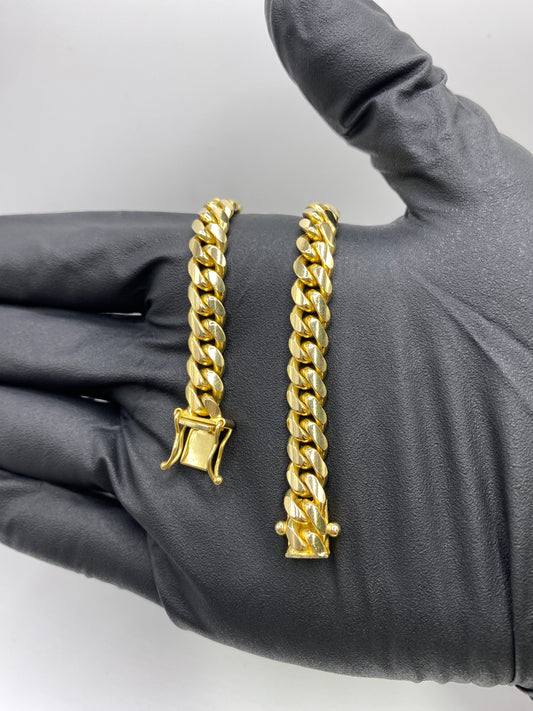 14k 6.9mm Solid Miami Cuban Bracelet