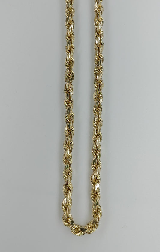 14k 3mm-4mm Hollow Rope Chain