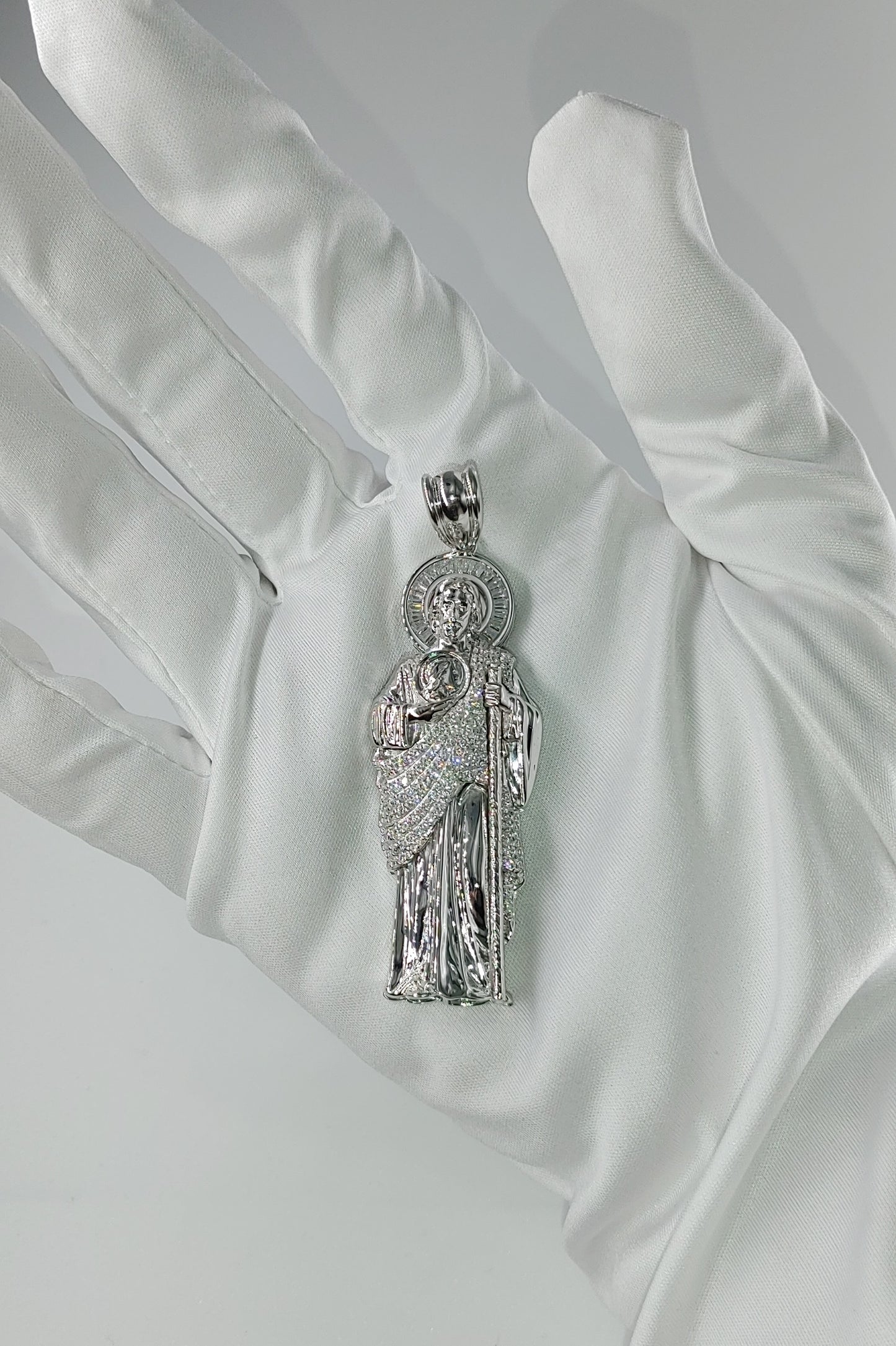 San Judas Pendant Italian Silver(Bigger)