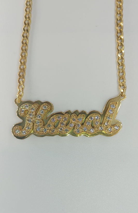 Name Pendant 3D Iced Out/ Cuban Chain setup-Custom